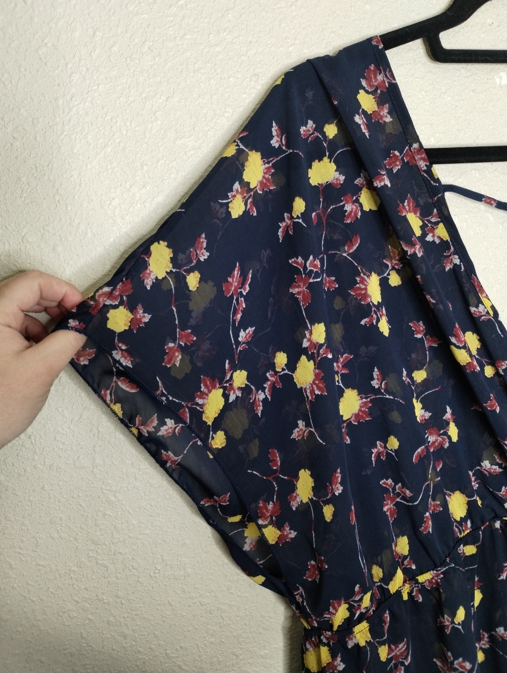 Torrid Navy Floral Chiffon Babydoll Top Plus Size 3X - Picture 3 of 7